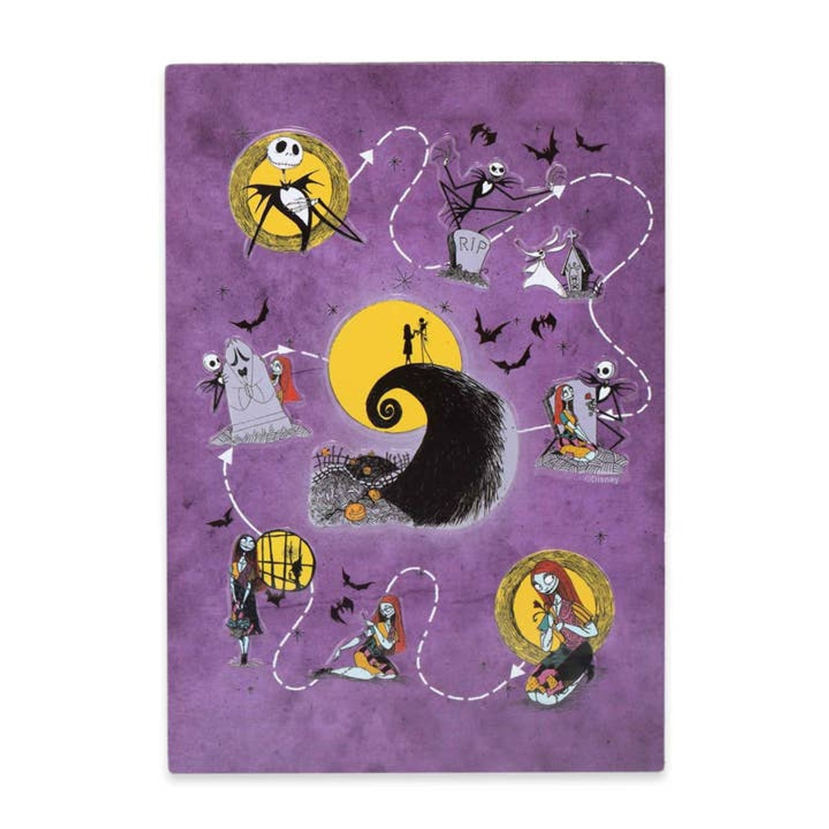 Disney Nightmare Before Christmas - Halloween Town Map Metal Magnet
