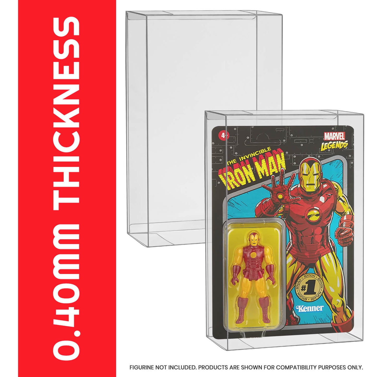 Action Figure Protective Case for Carded Star Wars and GI Joe  3.75'' (Shallow, 30MM) - 10 Pack