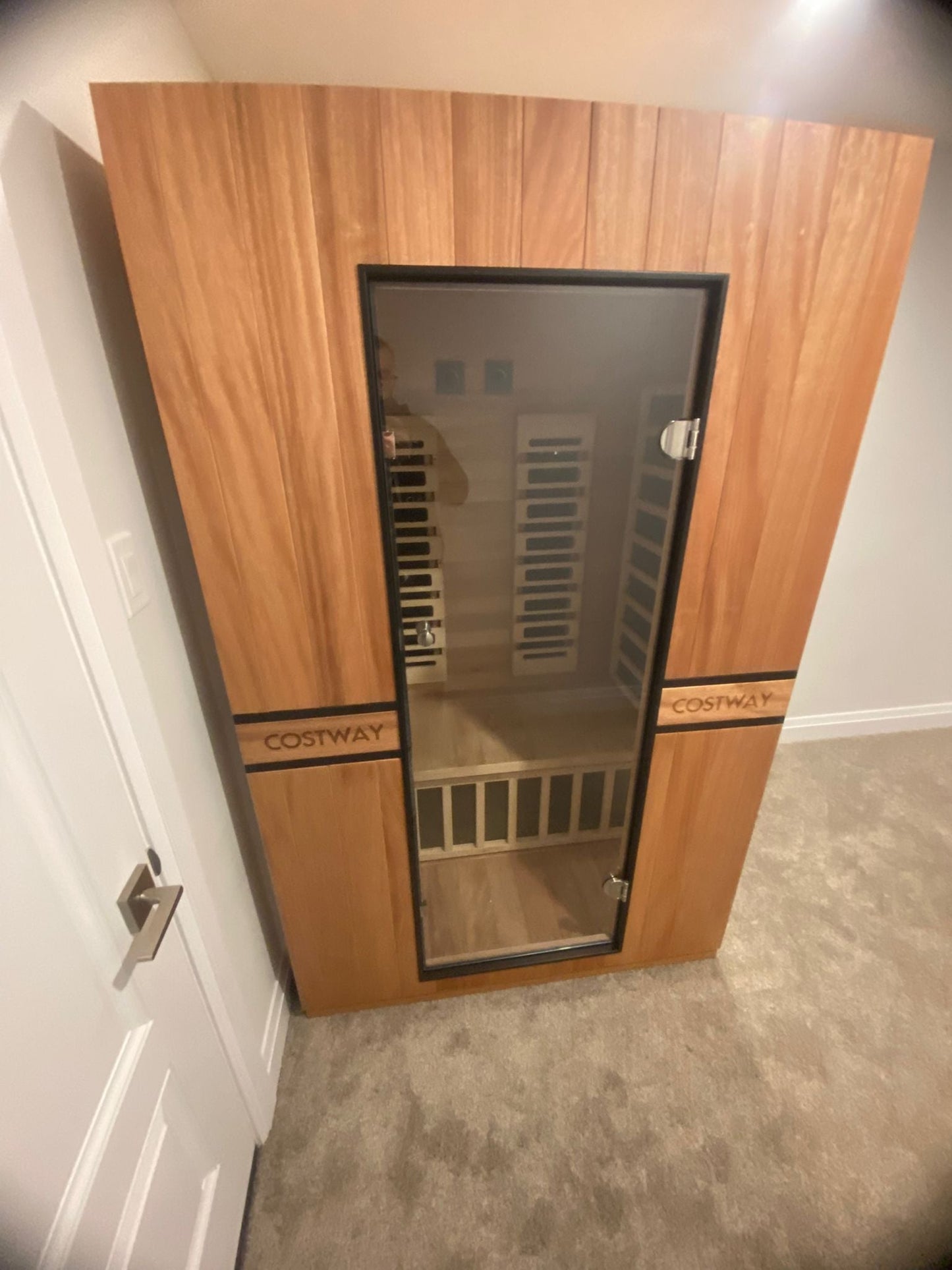 2026 Model-Premium Series-Costway 2-Person Dual Therapy Full Spectrum Infrared Sauna with Red Light Panel($900 Value), WiFi App Control, Chromotherapy & Bluetooth – Okoume Wood- Fully Loaded Indoor Spa