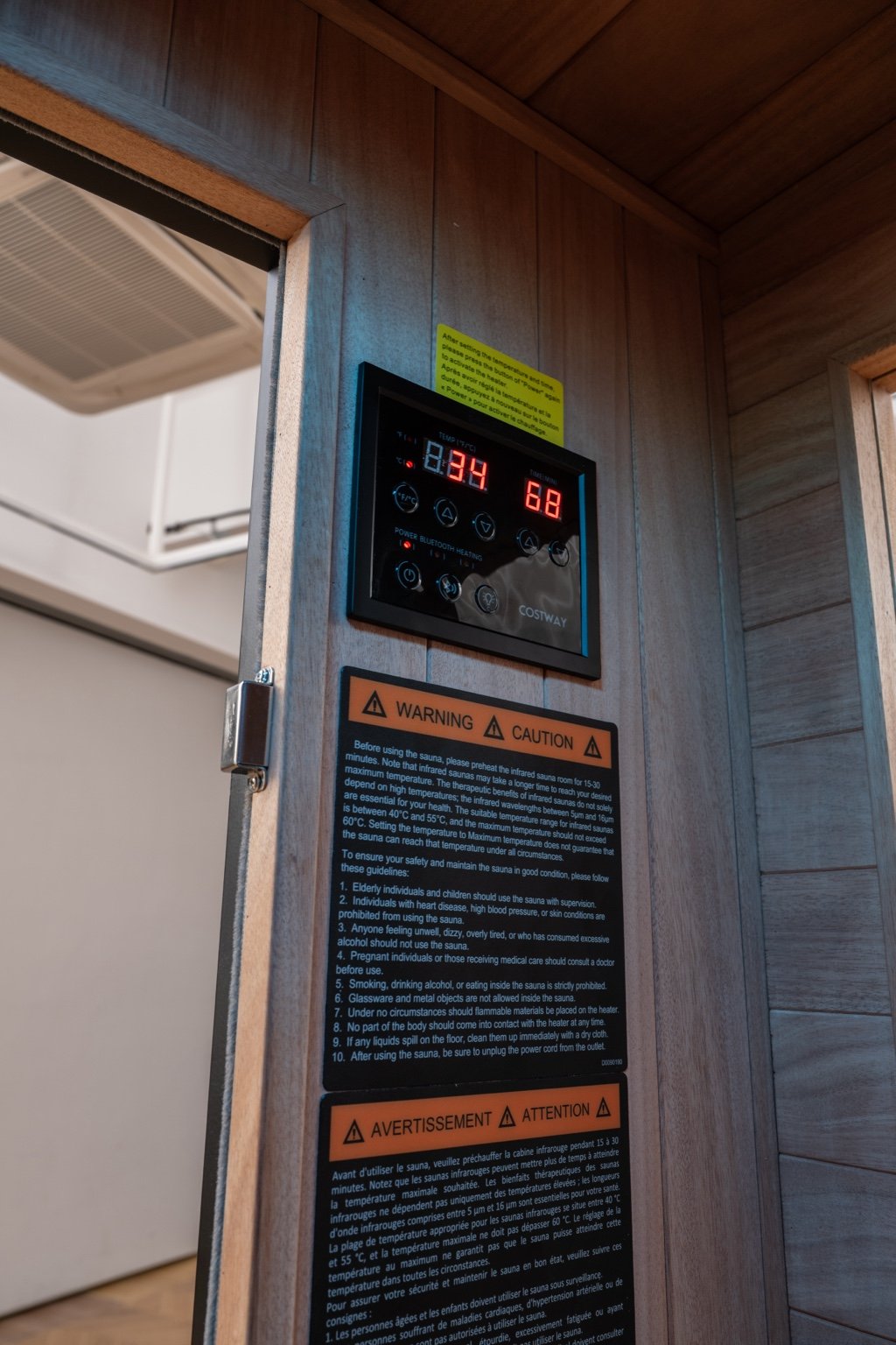 2026 Model-Premium Series-Costway 2-Person Dual Therapy Full Spectrum Infrared Sauna with Red Light Panel($900 Value), WiFi App Control, Chromotherapy & Bluetooth – Okoume Wood- Fully Loaded Indoor Spa