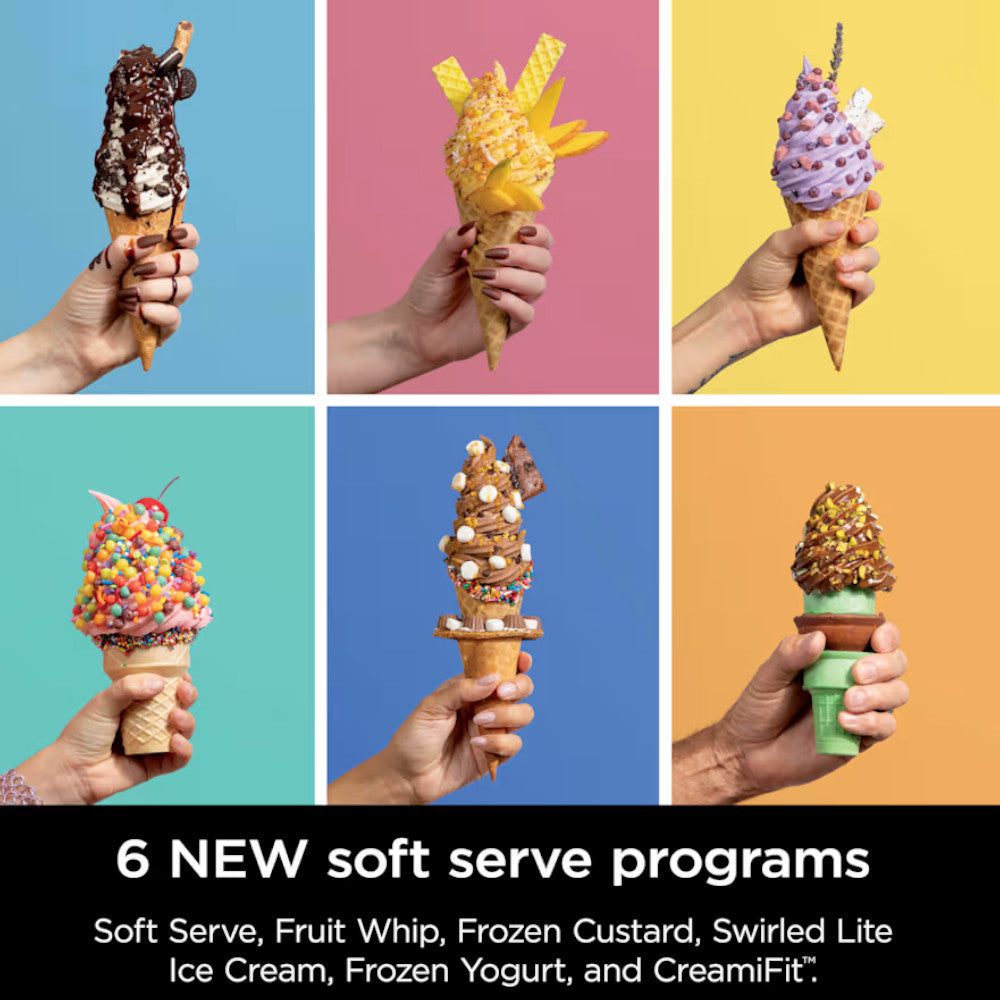 NINJA NC701 Swirl by CREAMi Soft Serve & Ice Cream Machine - Factory serviced with Home Essentials warranty