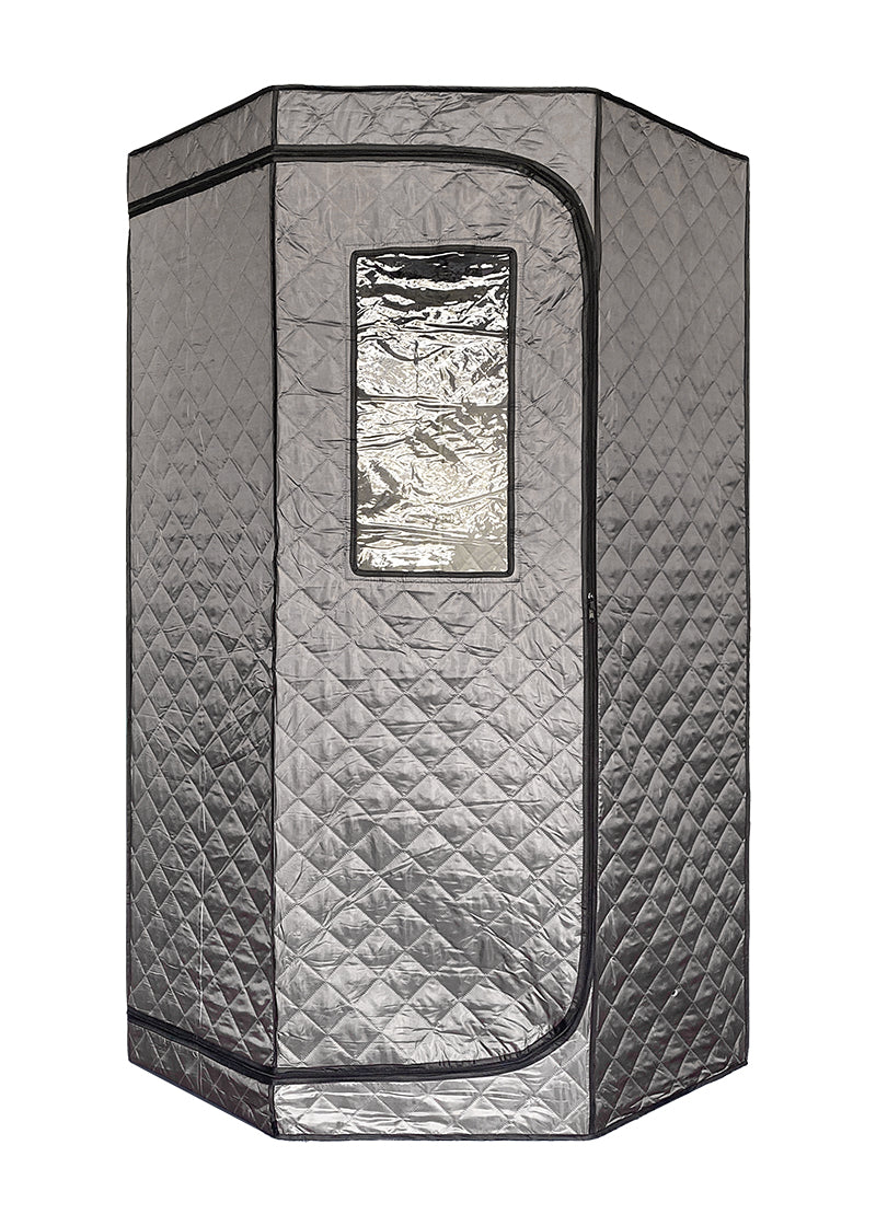 Blisspod | Portable | Personal Full Body 60 Min Rapid Steam Sauna | Pentagonal | Grey | Powerful 1600 Watts | 3.6L Stronger Steamer | 90X90X190cm