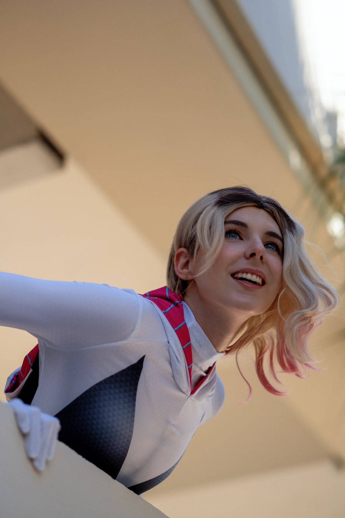 Super Hero Spider Gwen Cosplay Full Bodysuit Halloween Costume Zentai