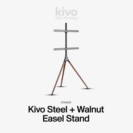 Kivo Easel: Walnut Wood + Steel Light Therapy Panel Stand