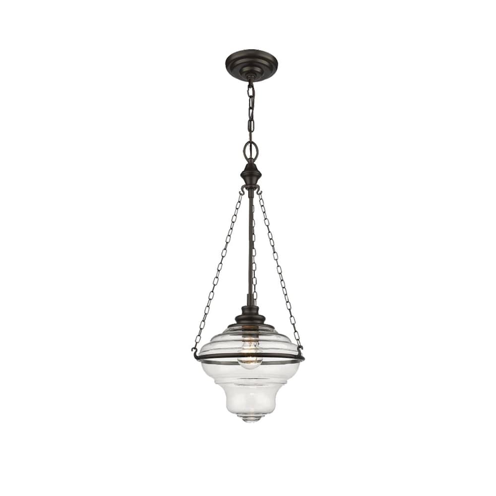 DE BURGH - 1 LIGHT PENDANT IN DARK BROWN