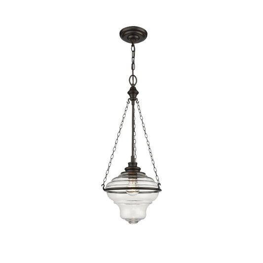 DE BURGH - 1 LIGHT PENDANT IN DARK BROWN